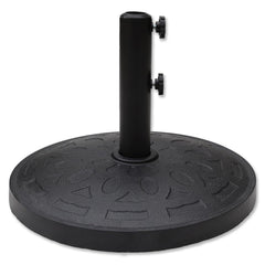 Helios&Hestia front view of round umbrella base showing stable footprint