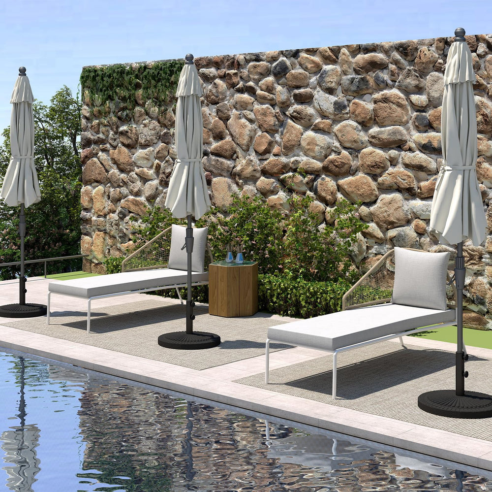 Helios&Hestia lifestyle patio scene showing base enhancing outdoor seating comfort