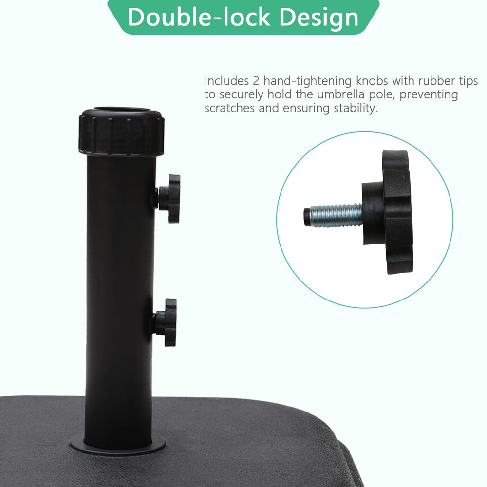Helios&Hestia pole insert detail demonstrating adjustable fit for multiple diameters