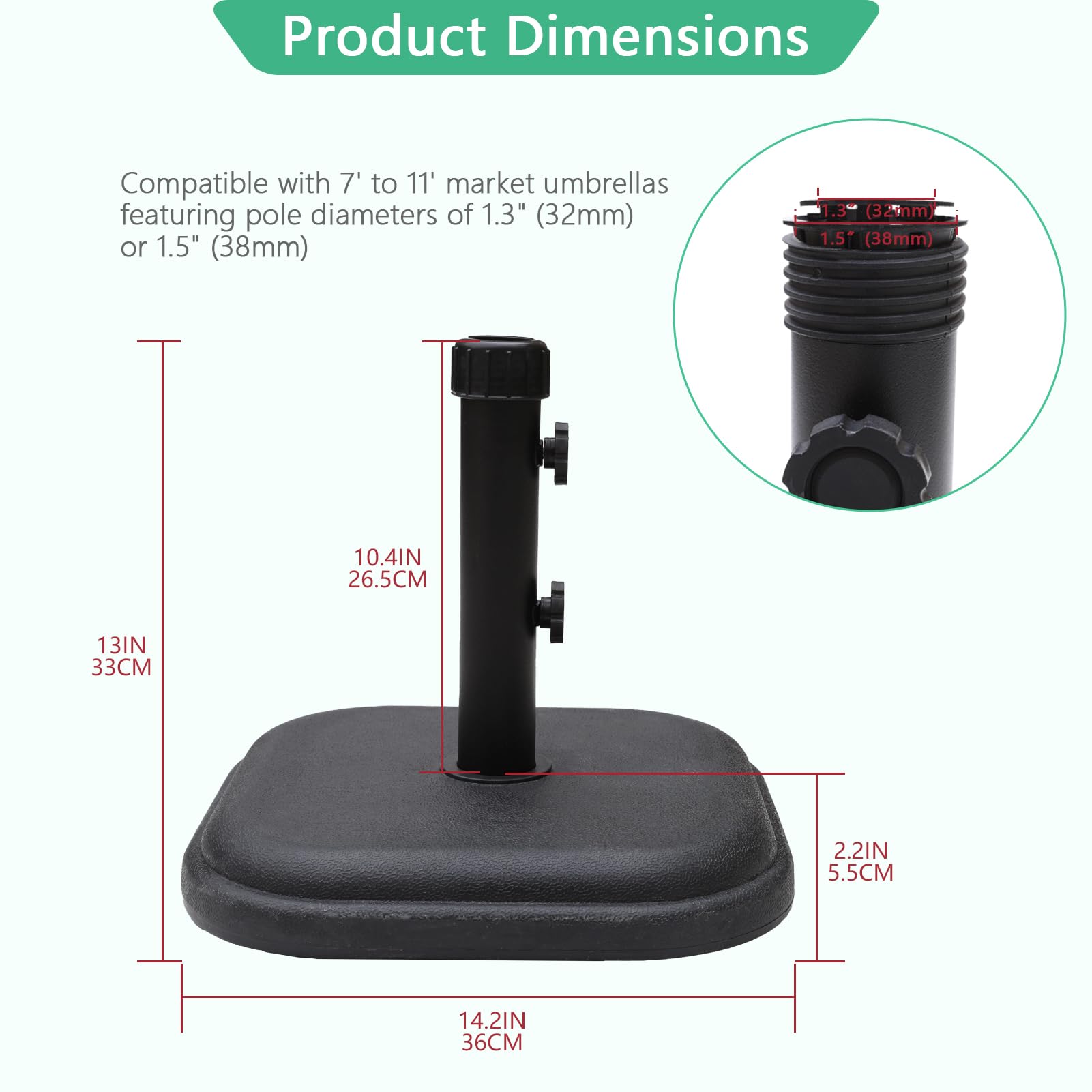 Helios&Hestia size comparison beside chair conveying compact but heavy base