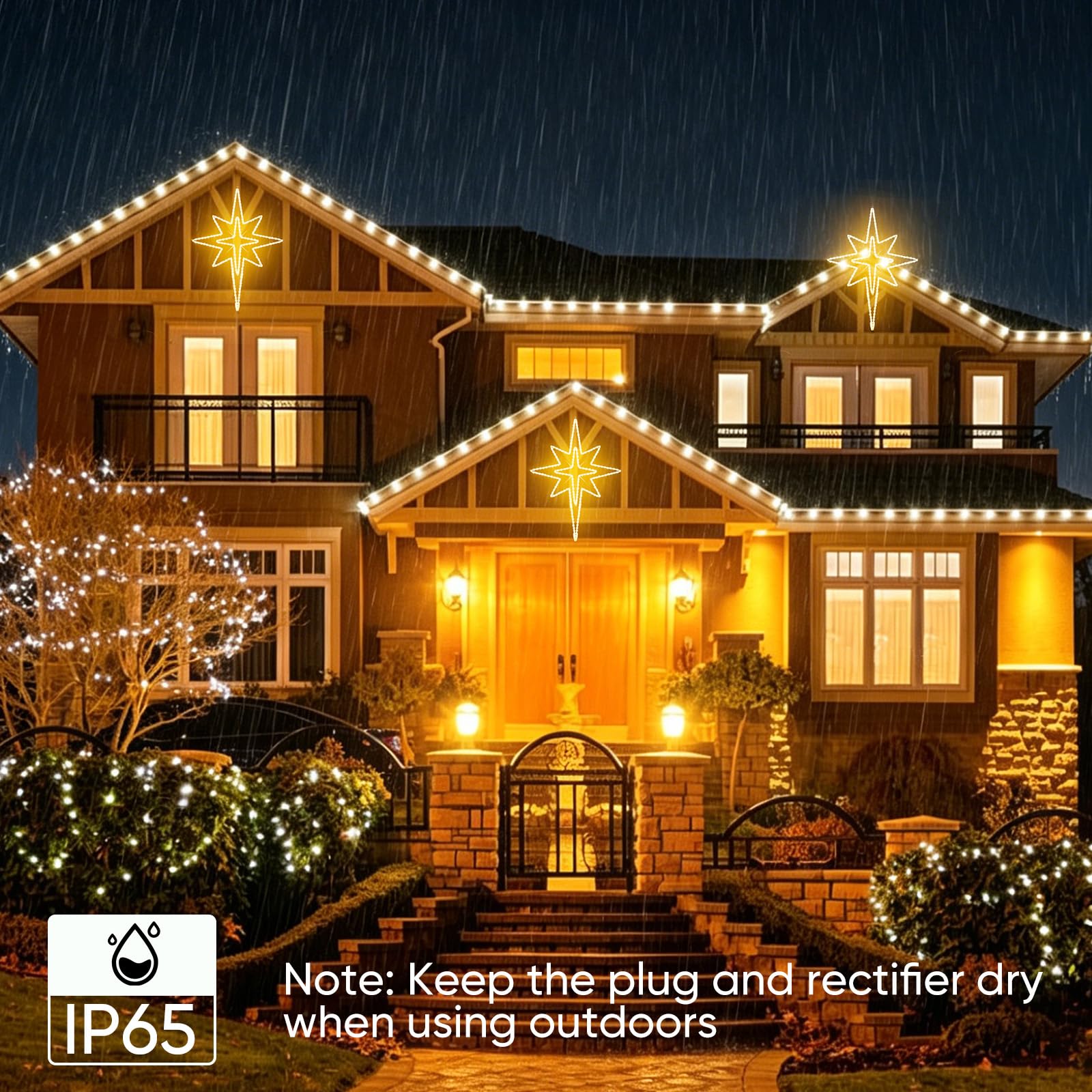 HeliosRibbon star mounted on roof producing warm welcoming light