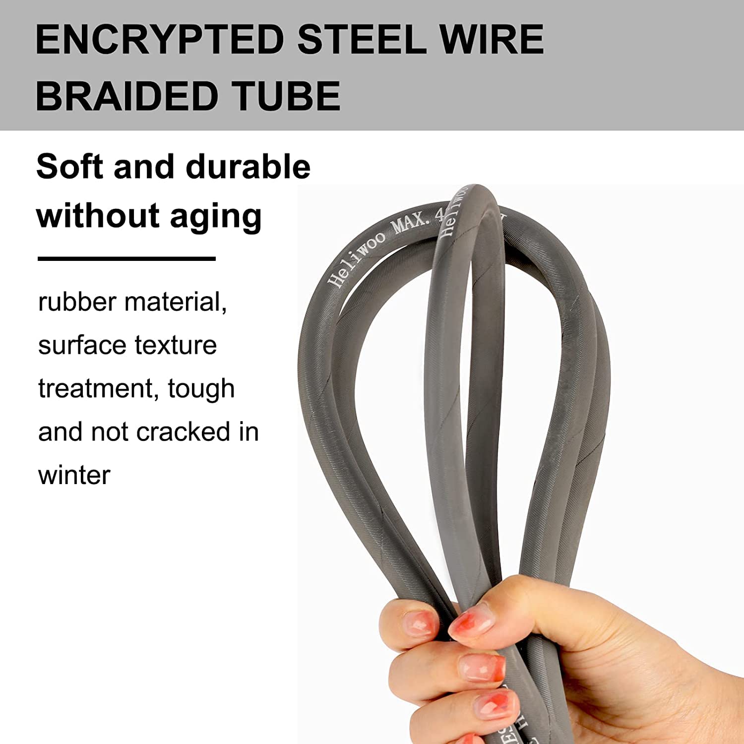Heliwoo coiled whip hose on reel illustrating compact storage and neat organization