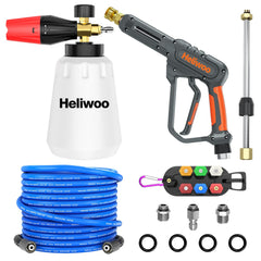 Heliwoo gun front view showing sturdy trigger and ergonomic grip for control
