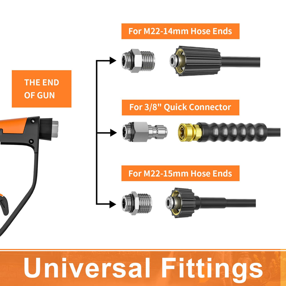 Heliwoo gun handle with safety lock highlighted for secure transport and accidental-spray prevention