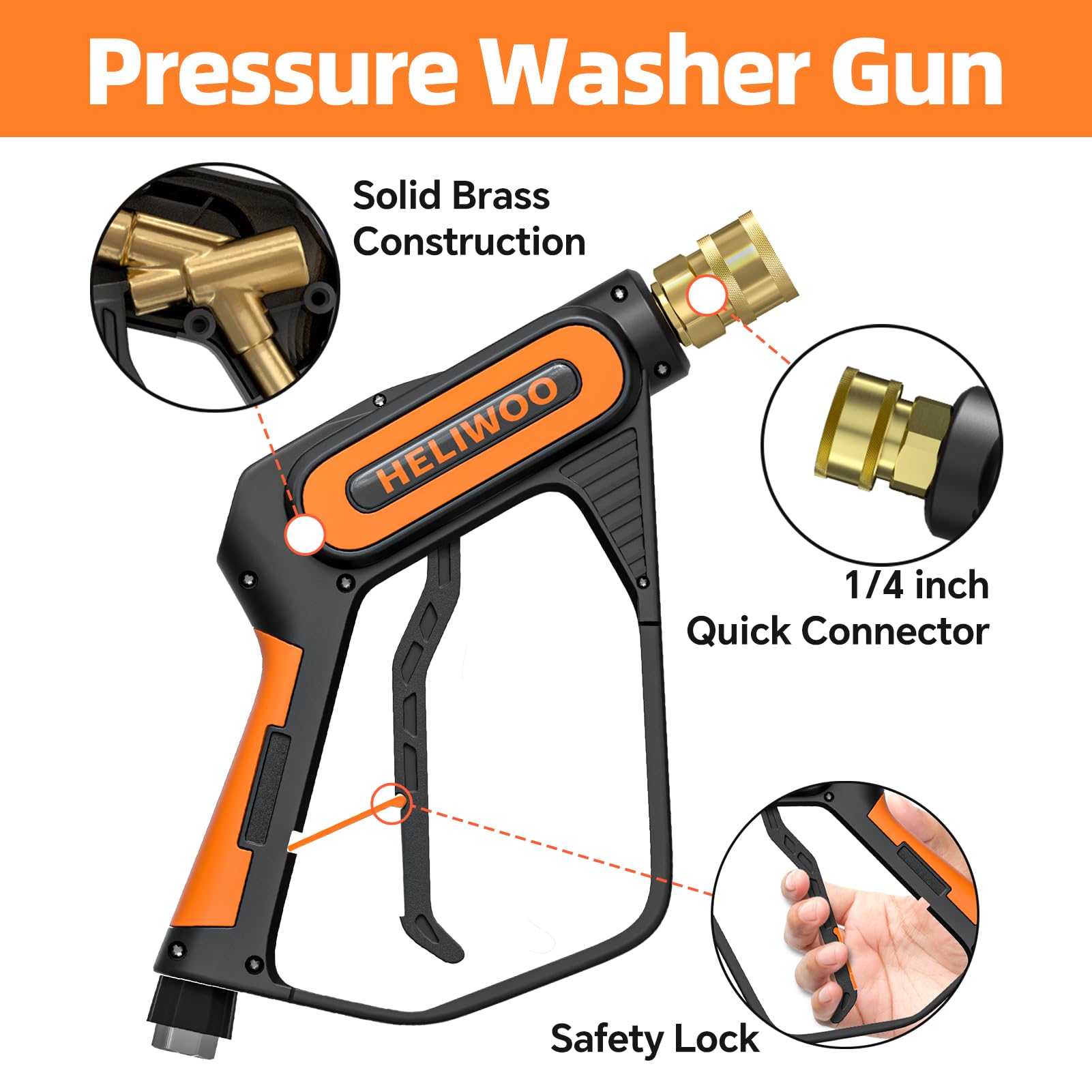 Heliwoo handle trigger and lock preventing accidental sprays for safety