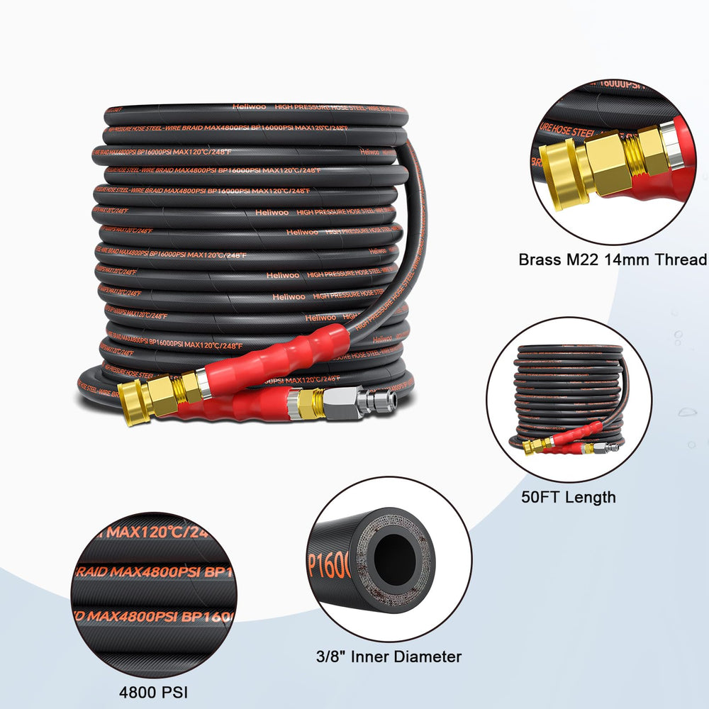 Heliwoo hose in use cleaning driveway for faster job completion