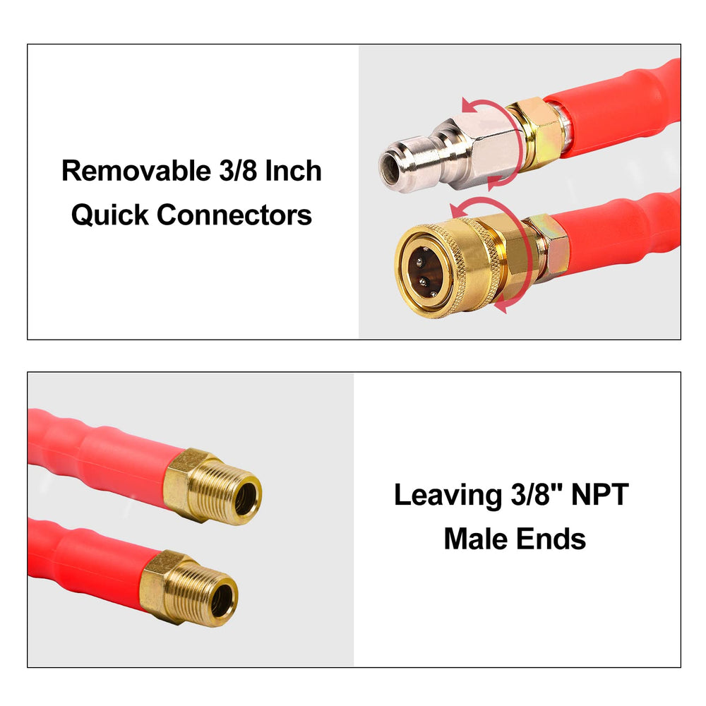 Heliwoo hose connected in a car wash bay providing hot-water cleaning convenience