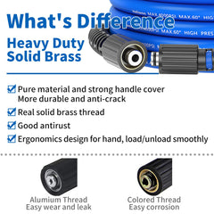 Heliwoo hose fully extended 50 ft for extra reach and convenience