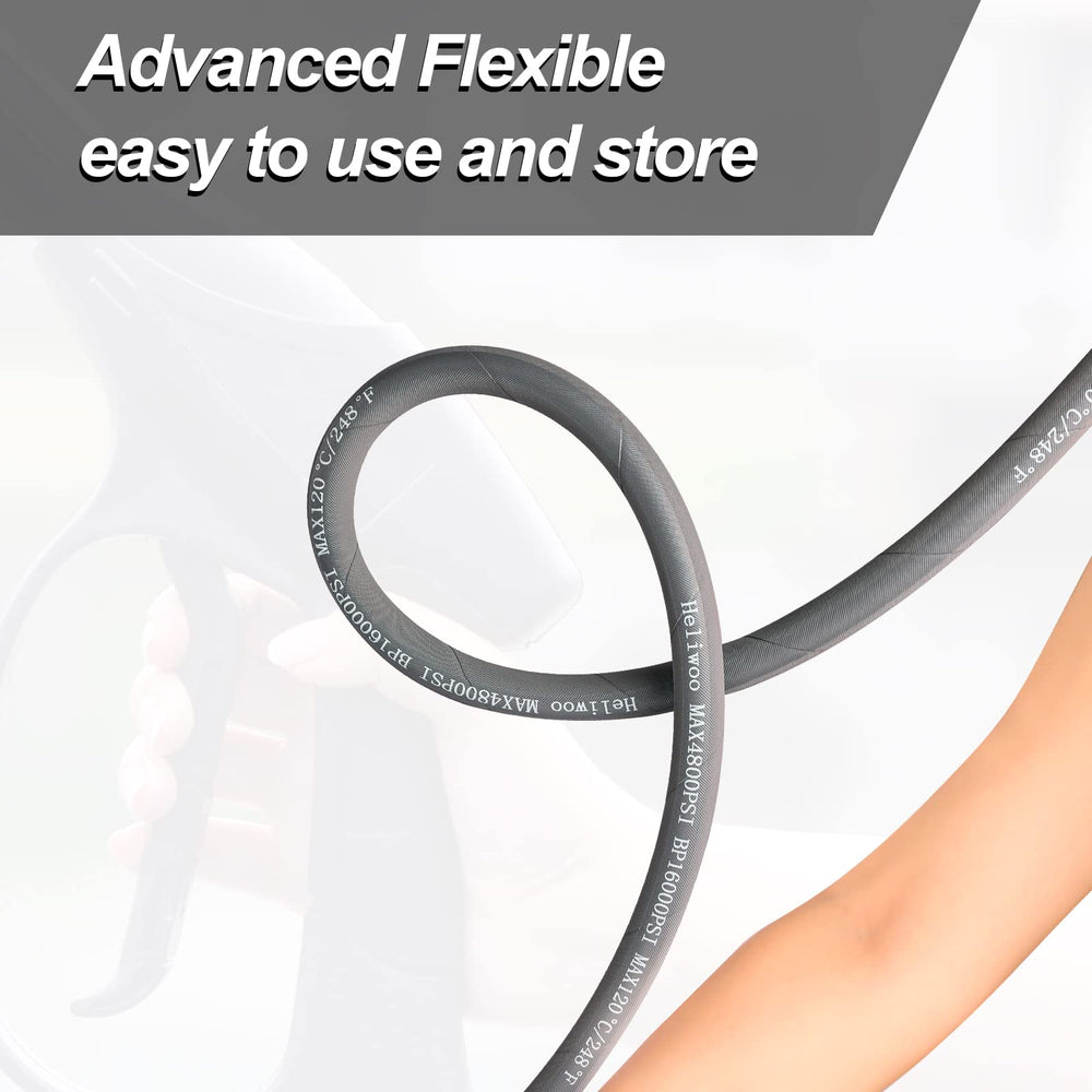 Heliwoo hose rolled and stored neatly highlighting portability and kink-resistant convenience