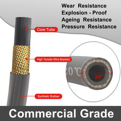 Heliwoo close-up of steel-braided core texture demonstrating strength and burst resistance