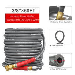 Heliwoo close-up of steel braid delivering high-pressure strength