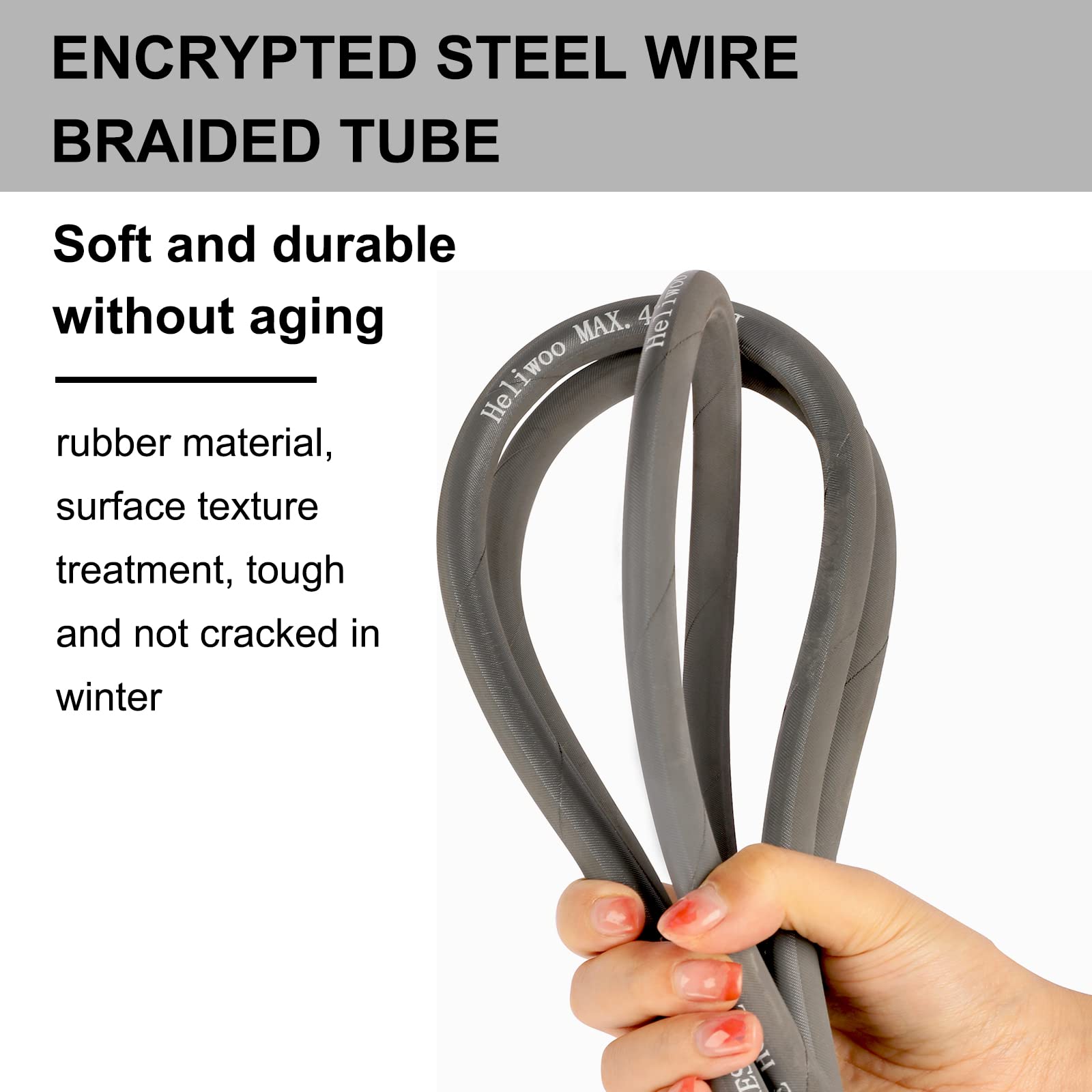 Heliwoo hose neatly rolled for storage and convenient transport benefit