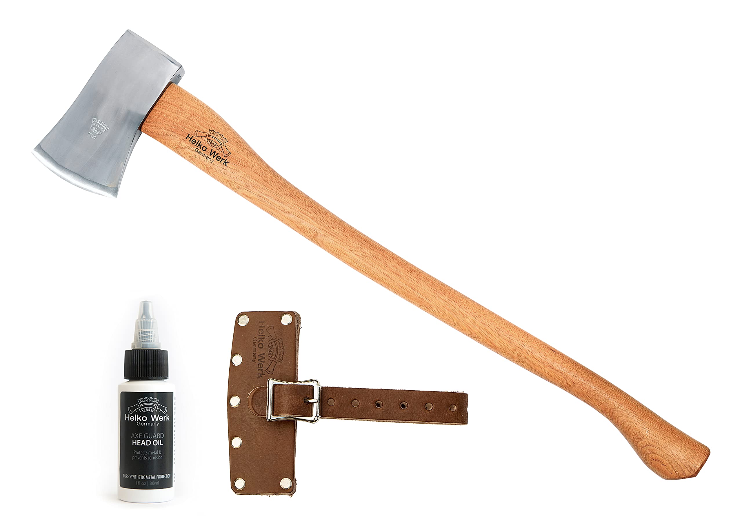 1844 Helko Werk Forester front view showing full axe and balance