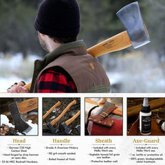 1844 Helko Werk Forester hickory handle grain detail for comfortable grip
