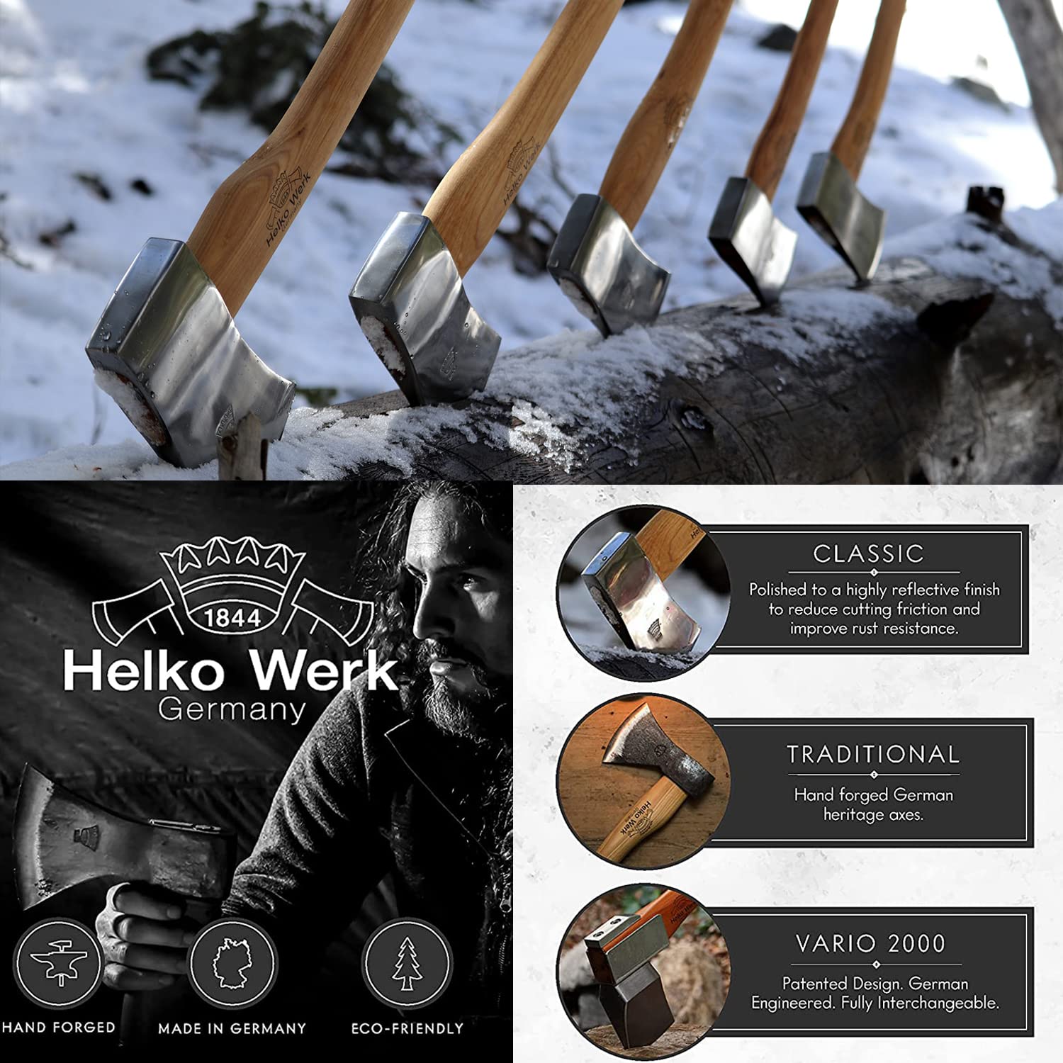 1844 Helko Werk Forester felling a tree demonstrating cutting power