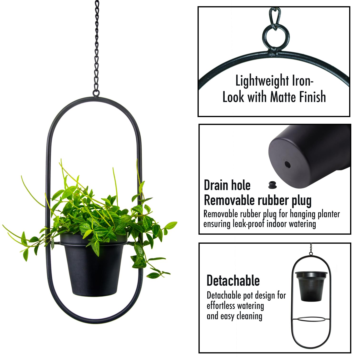 HemePaha detachable pot being removed for easy watering and simple maintenance