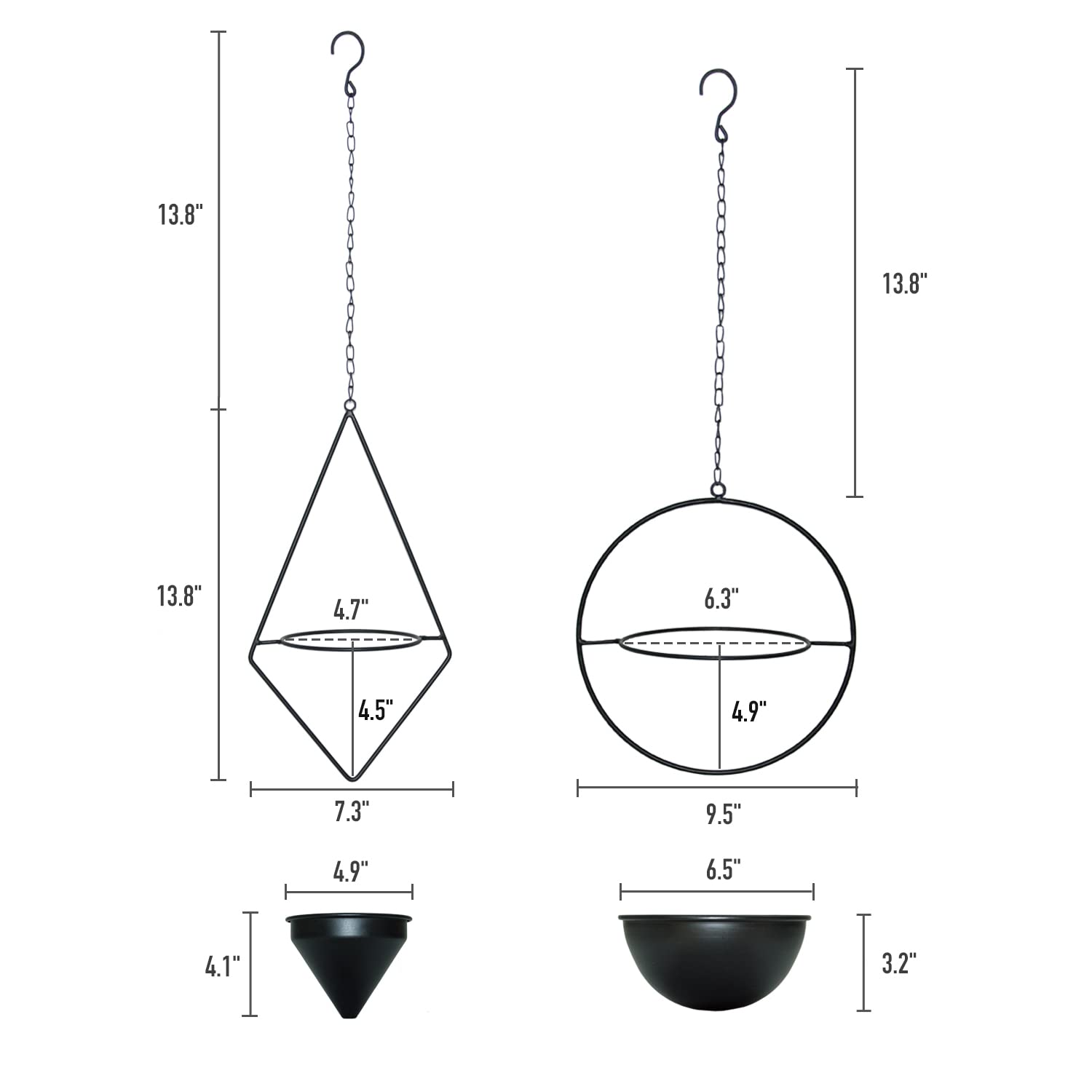 HemePaha planters in living room hanging to elevate plants and add architectural interest