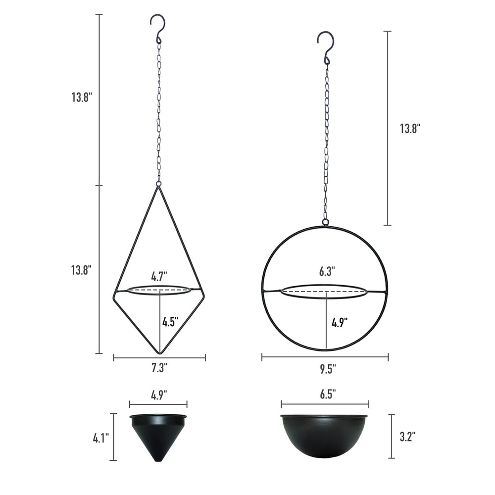 HemePaha planters in living room hanging to elevate plants and add architectural interest
