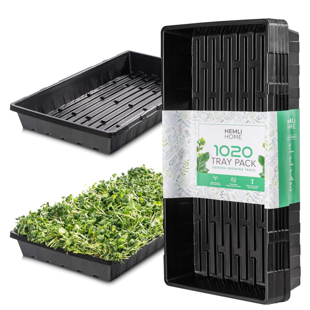 Hemlock 1020 front packaging showing five durable seed trays and contents