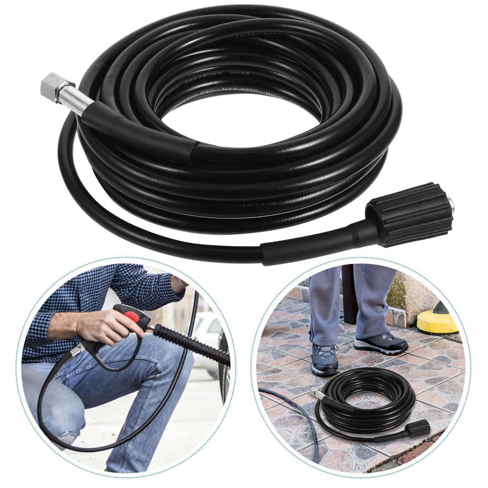 Hemobllo hose fully extended illustrating 26ft reach for easier cleaning