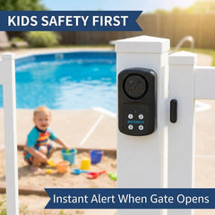 HENDUN magnetic sensor close-up illustrating secure contact detection for gate openings