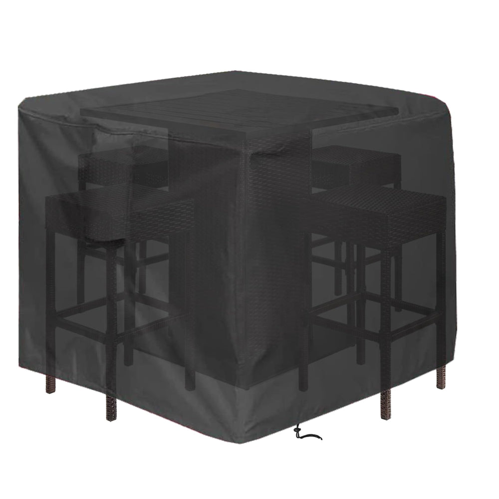 Hengme front view of full 5-piece cover protecting bar-height set for all-season use