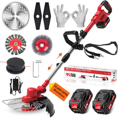 Hengriacly front view of the cordless weed wacker showing compact design and portability