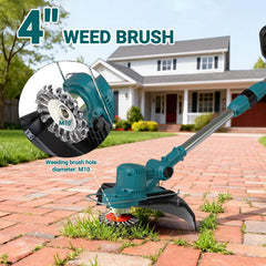 Hengriacly metal blade cutting thick grass demonstrating heavy-duty performance