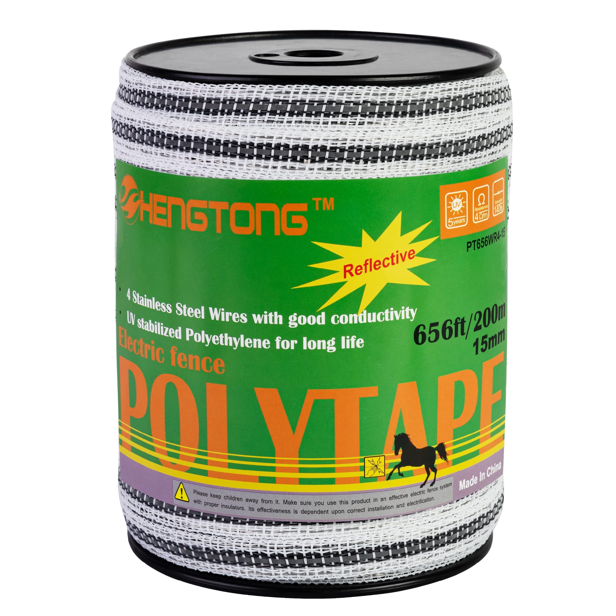 HENGTONG front view of full 656ft polytape roll showing label and size for quick identification