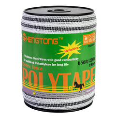 HENGTONG front view of full 656ft polytape roll showing label and size for quick identification