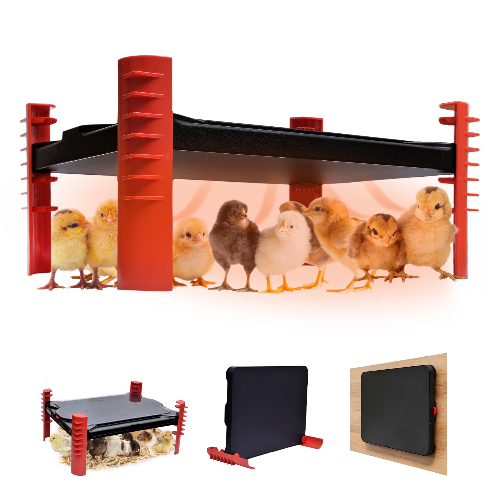 heninhill front packaging of brooder plate showing kit contents and benefit of complete set
