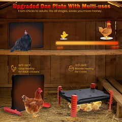 heninhill wall-mounted heater in coop delivering widespread radiant heat for birds
