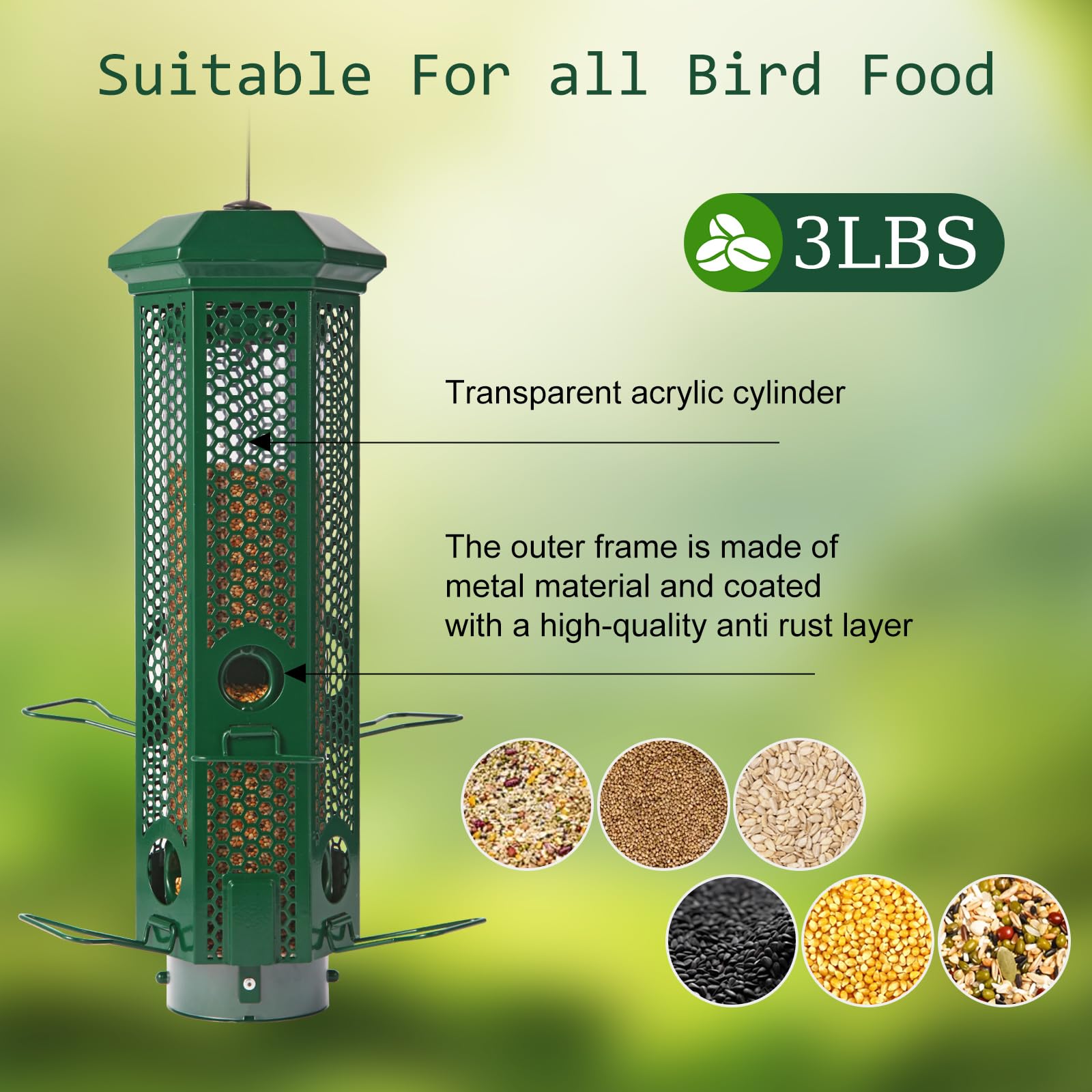 Henzavk feeder hanging in garden creating peaceful birdwatching moments