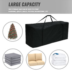 HEPOVER filled with patio cushions demonstrating large capacity and protection