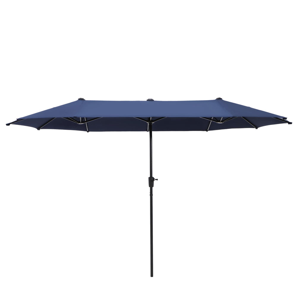 HERA'S PALACE front view navy blue canopy showing broad coverage and elegance