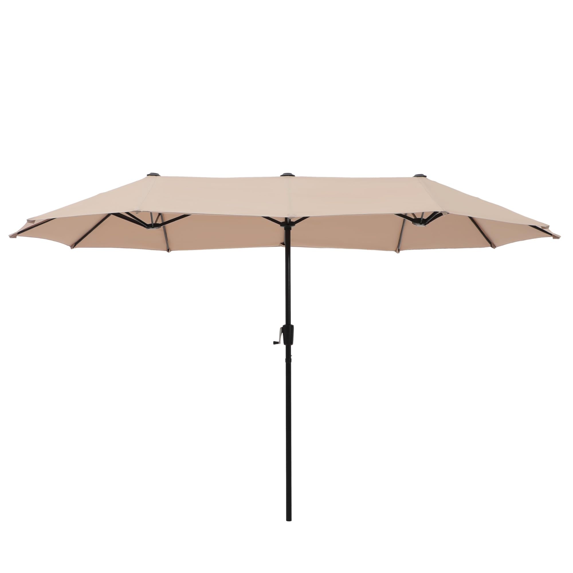 HERA'S PALACE front view of 13 ft umbrella showing full shade coverage and protection