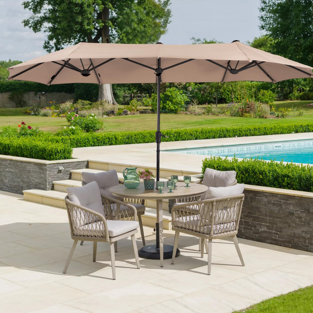 HERA'S PALACE canopy texture close-up highlighting UV-resistant, fade-resistant fabric