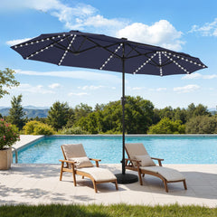 HERA'S PALACE front view navy blue canopy offering wide shade