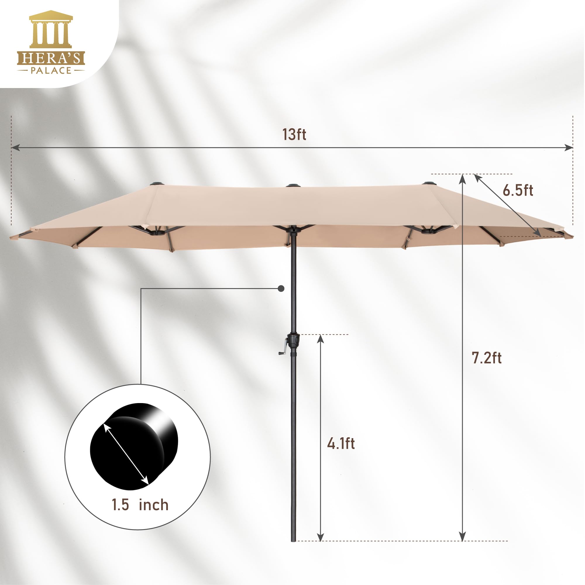 HERA'S PALACE umbrella over patio dining showcasing comfortable shaded seating