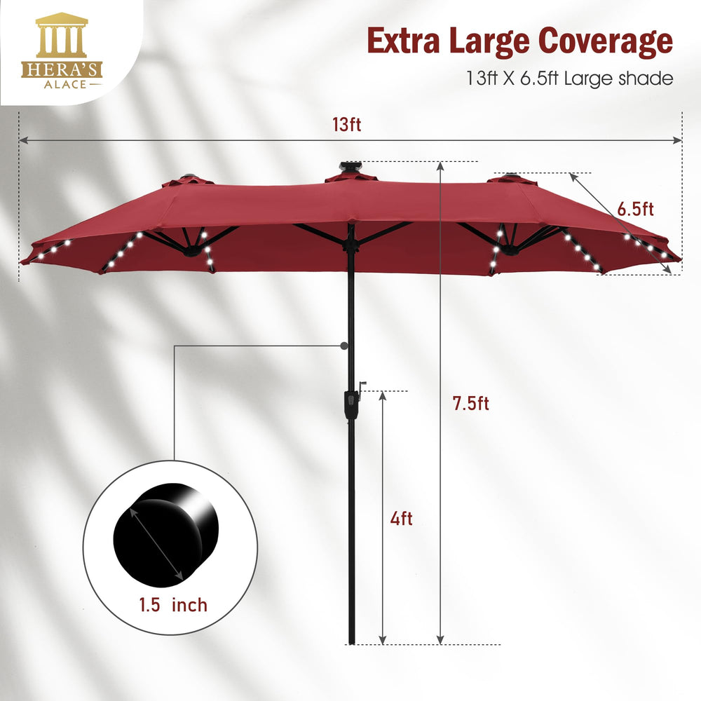 HERA'S PALACE umbrella over dining set providing comfortable shaded seating