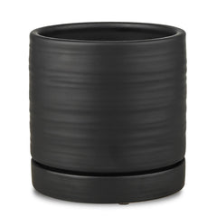 HERDUK front view matte black planter showing sleek silhouette and versatile styling benefit