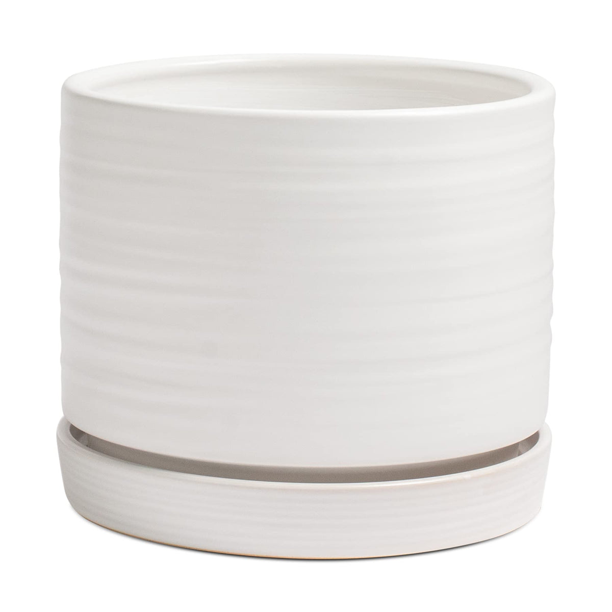 HERDUK front view matte white planter showing clean modern look