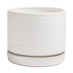 HERDUK front view matte white planter showing clean modern look