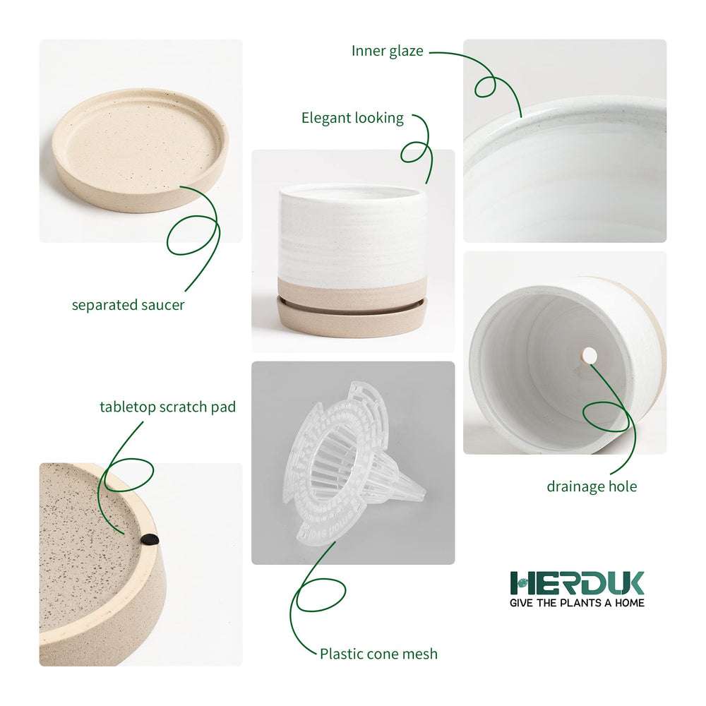 HERDUK interior view with pot hole mesh pad protecting soil and drainage