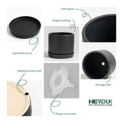 HERDUK saucer bottom and fit profile collecting runoff and keeping surfaces clean