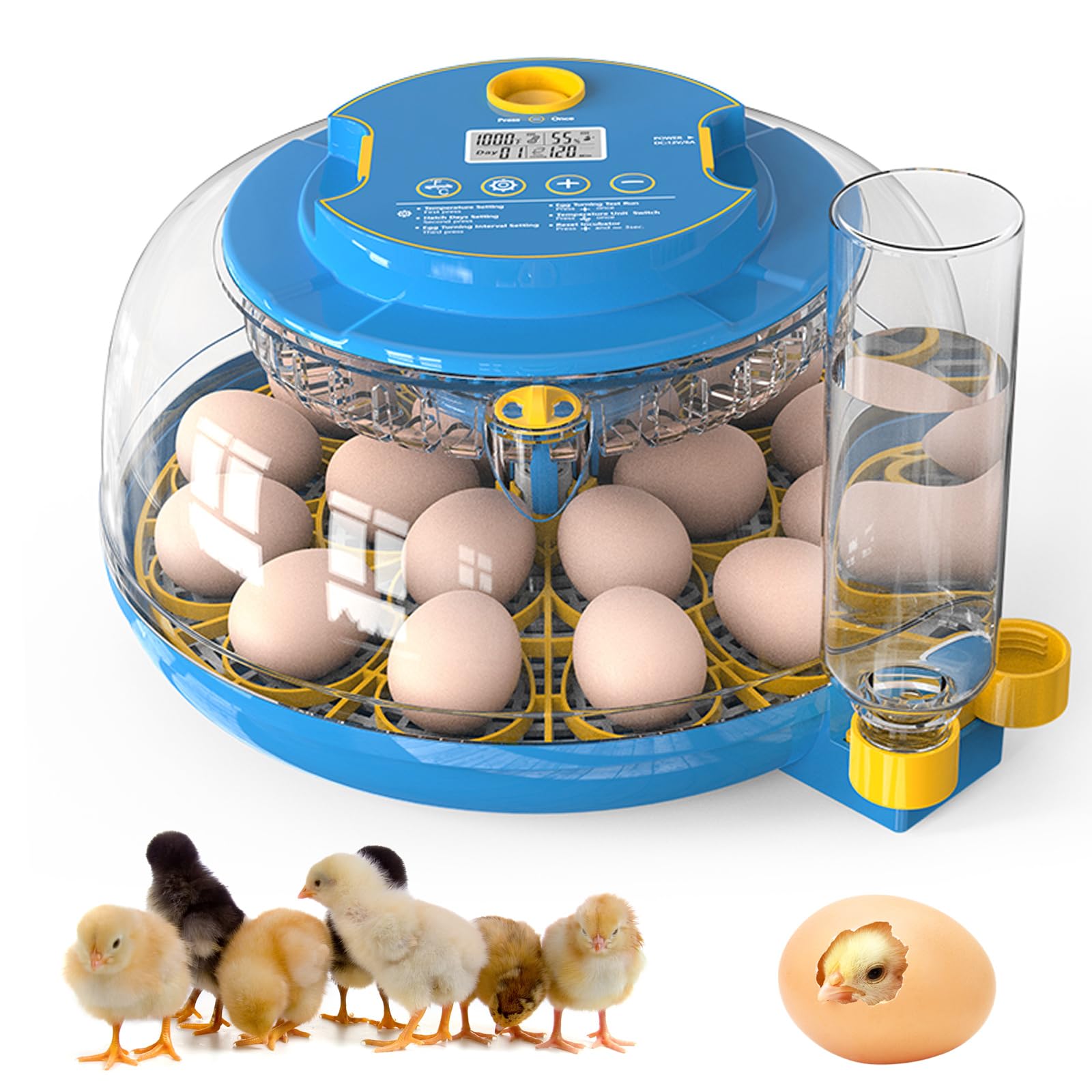 HERTMUN front view showing incubator and tray for convenient hatching