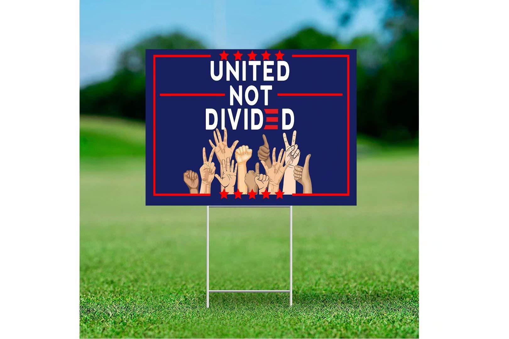 HERYNLRN yard sign placed in front yard showcasing clear visibility and decorative use