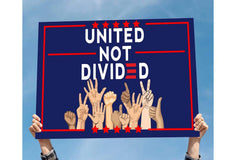 HERYNLRN sign held by hand showing 18x12 size and easy portability benefit