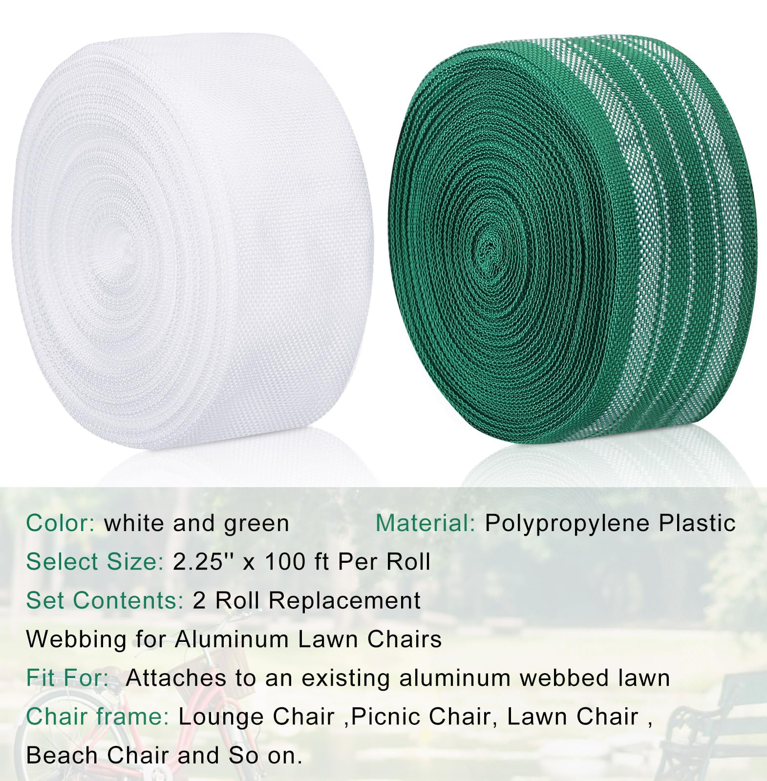HESTYA roll beside ruler showing 2.25 inch width and long 100 foot length
