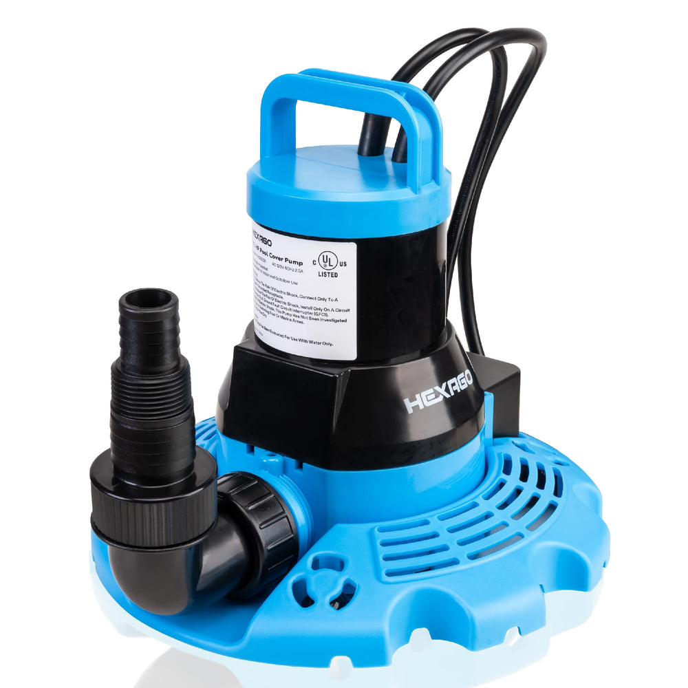 Hexago front view showing pump housing and port, reliable water removal